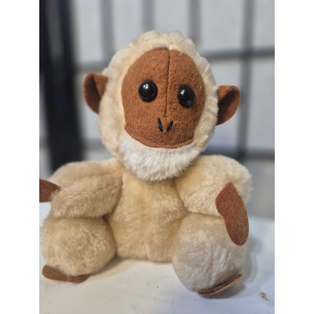Vintage Dakin Bean Bags Magpie Monkey Plush 28-3406 Cream Brown Toy Tag